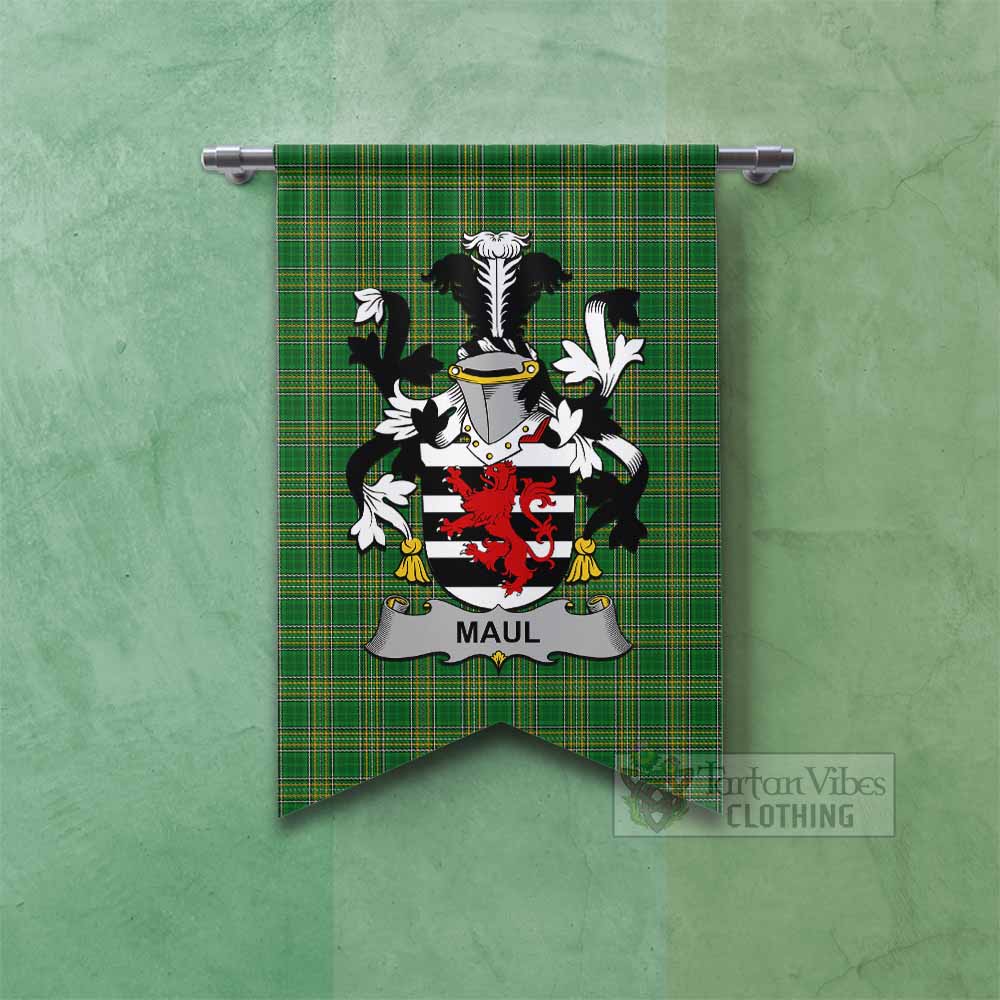 Maul Irish Clan Tartan Gonfalon, Tartan Banner with Coat of Arms Fishtail - Tartan Vibes Clothing