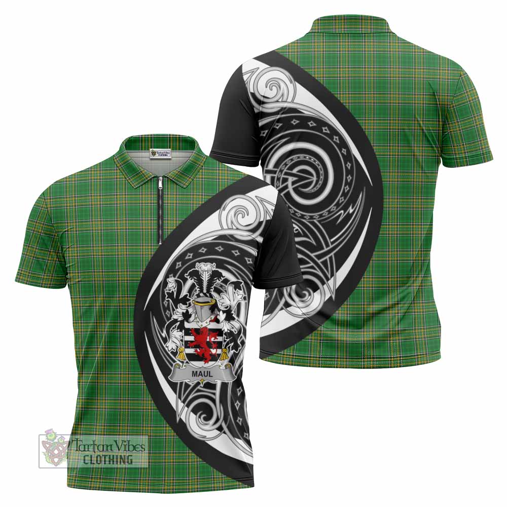 Maul Irish Clan Zipper Polo Shirt Celtic Circle Style - Tartan Vibes Clothing