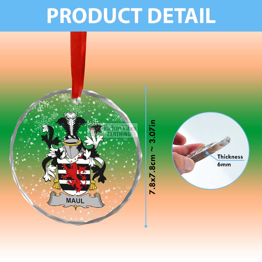 Maul Irish Clan Christmas Glass Ornament with Coat of Arms - 2D-tartanvibesclothing