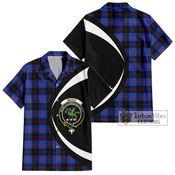 Maule Tartan Hawaiian Shirt with Family Crest Circle Style