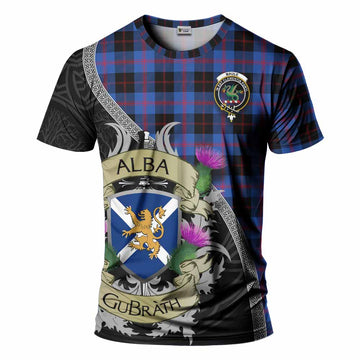 Tartan Vibes Clothing Maule Tartan Family Crest T-Shirt Lion Rampant Royal Thistle Shield Celtic Inspired