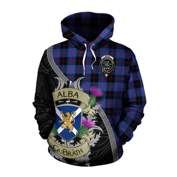 Tartan Vibes Clothing Maule Tartan Family Crest Cotton Hoodie Lion Rampant Royal Thistle Shield Celtic Inspired