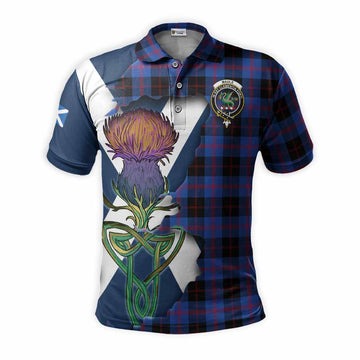 Maule Tartan Family Crest Polo Shirt Scottish Thistle Celtic Inspired