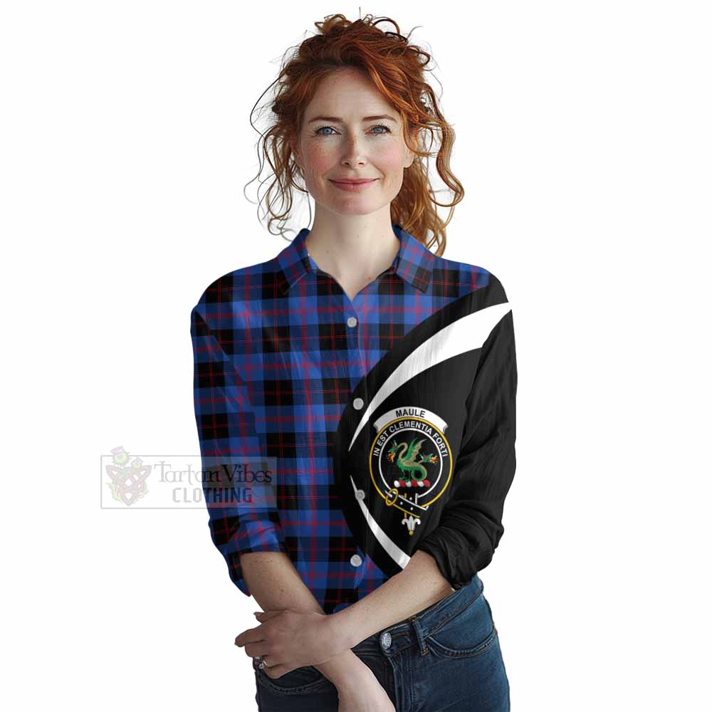 Tartan Vibes Clothing Maule Tartan Women's Casual Shirt with Family Crest Circle Style