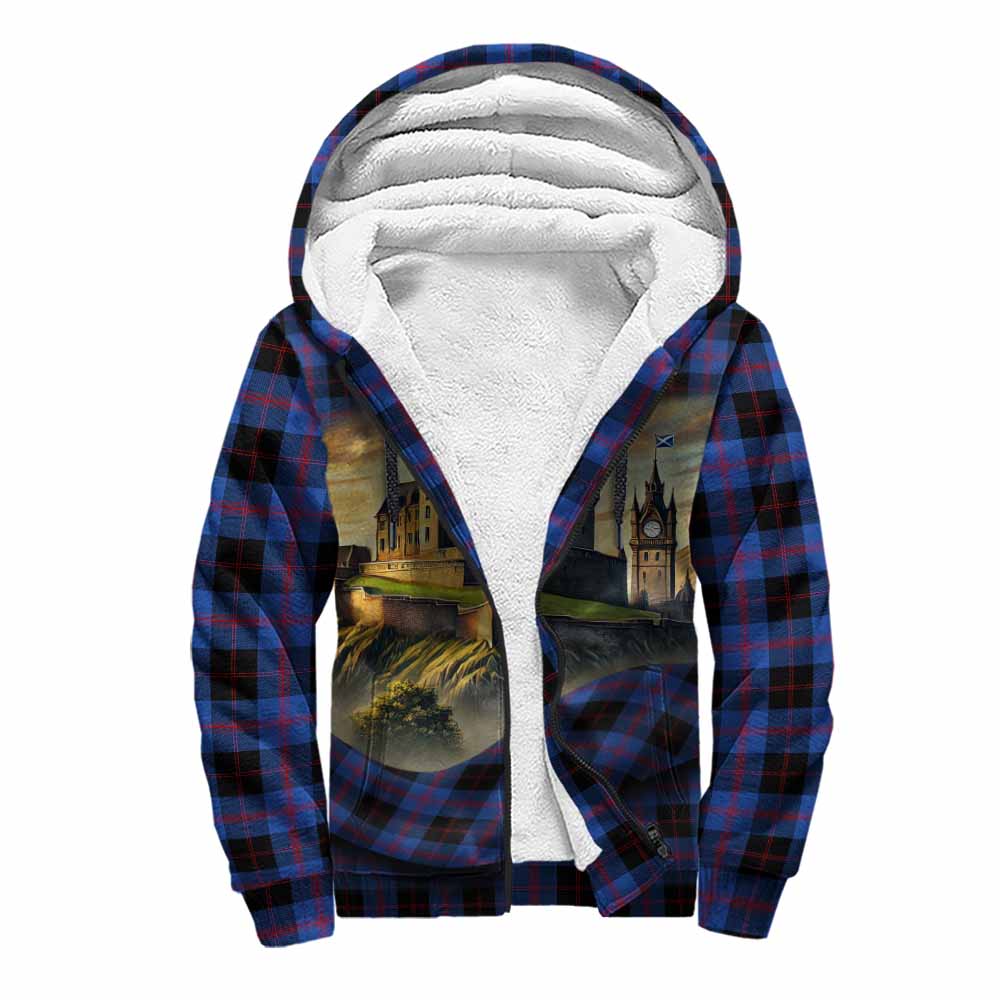 Tartan Vibes Clothing Maule Tartan Family Crest Sherpa Hoodie with Scottish Ancient Castle Style
