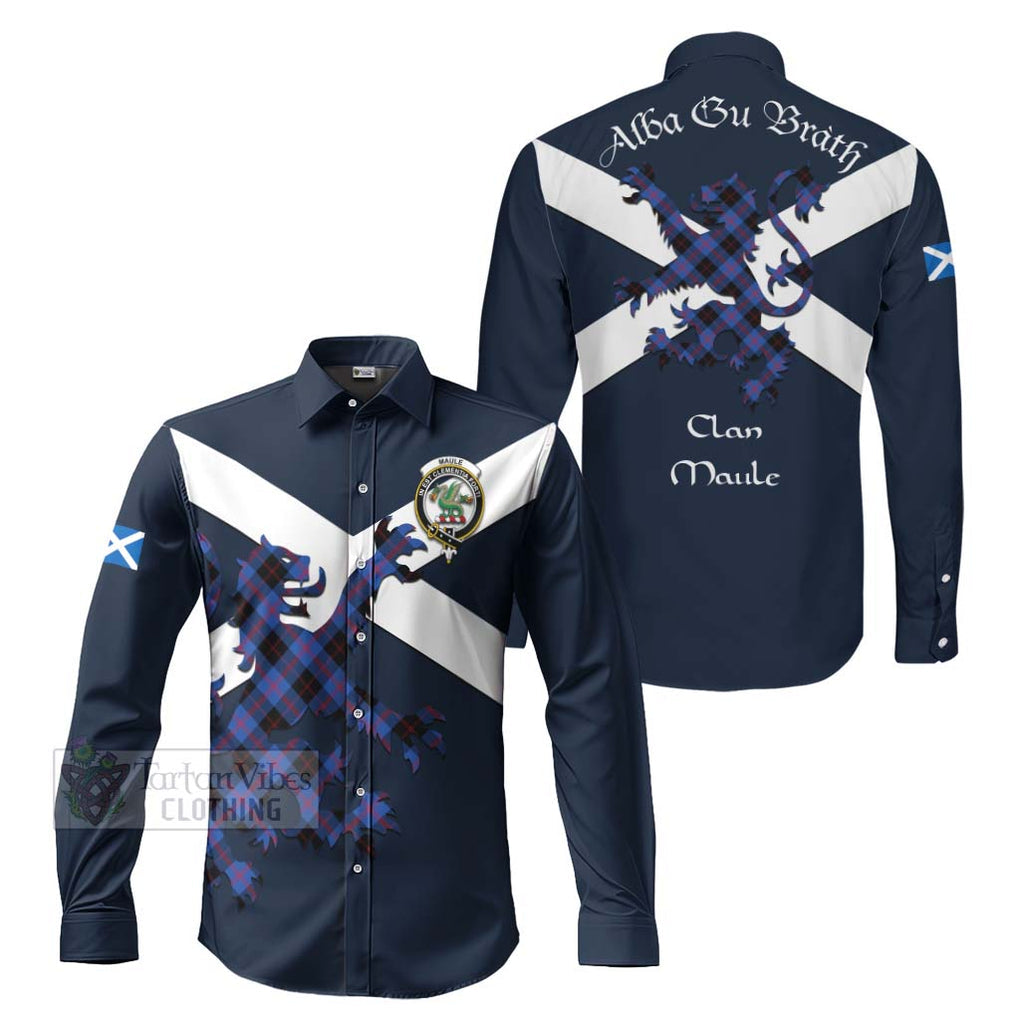 Tartan Vibes Clothing Maule Tartan Lion Rampant Long Sleeve Button Shirt – Proudly Display Your Heritage with Alba Gu Brath and Clan Name