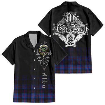 Maule Tartan Hawaiian Shirt Shirt Featuring Alba Gu Brath Family Crest Celtic Inspired