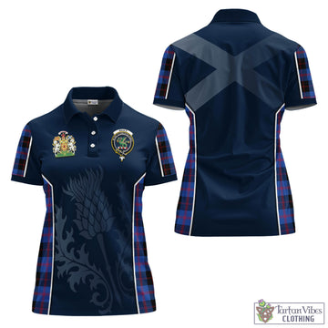 Maule Tartan Women's Polo Shirt with Family Crest and Scottish Thistle Vibes Sport Style