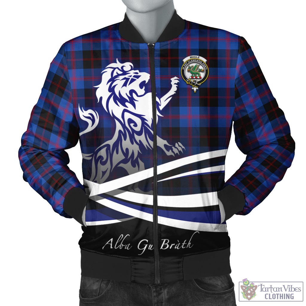 Maule Tartan Bomber Jacket with Alba Gu Brath Regal Lion Emblem Unisex - Tartan Vibes Clothing