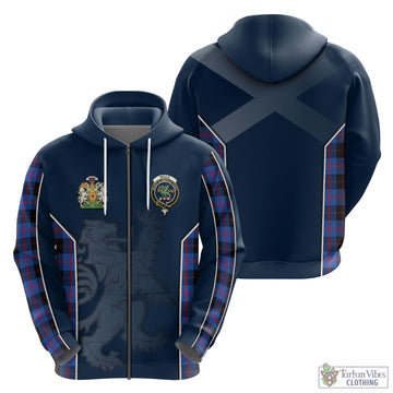 Maule Tartan Hoodie with Family Crest and Lion Rampant Vibes Sport Style