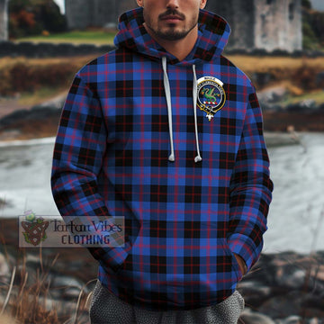 Maule Tartan Cotton Hoodie with Family Crest