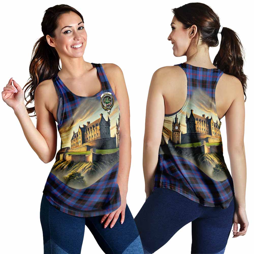 Tartan Vibes Clothing Maule Tartan Family Crest Women's Racerback Tanks with Scottish Ancient Castle Style
