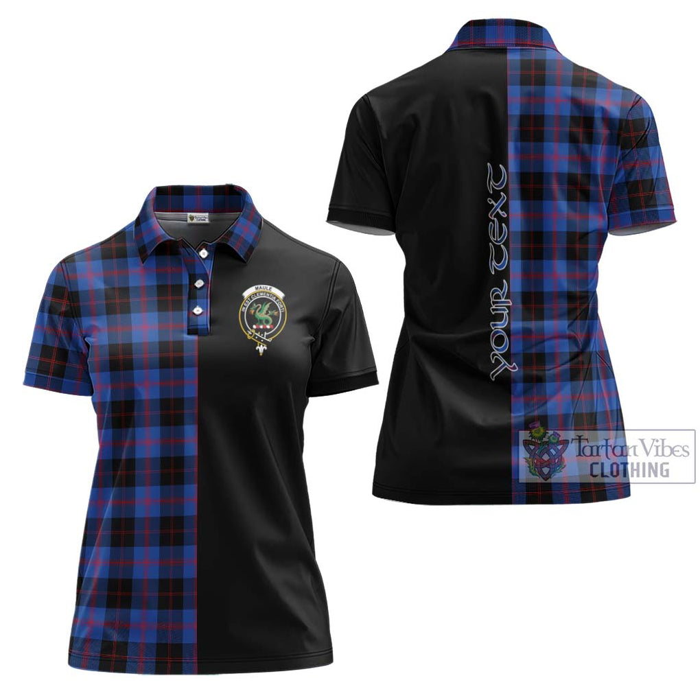 Maule Tartan Women's Polo Shirt with Family Crest and Half Of Me Style Women - Tartanvibesclothing Shop