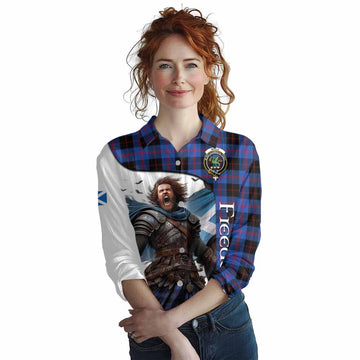 Tartan Vibes Clothing Maule Crest Tartan Women's Casual Shirt Inspired by the Freedom of Scottish Warrior
