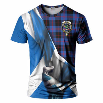 Tartan Vibes Clothing Maule Tartan T-Shirt with Family Crest Scotland Patriotic Style