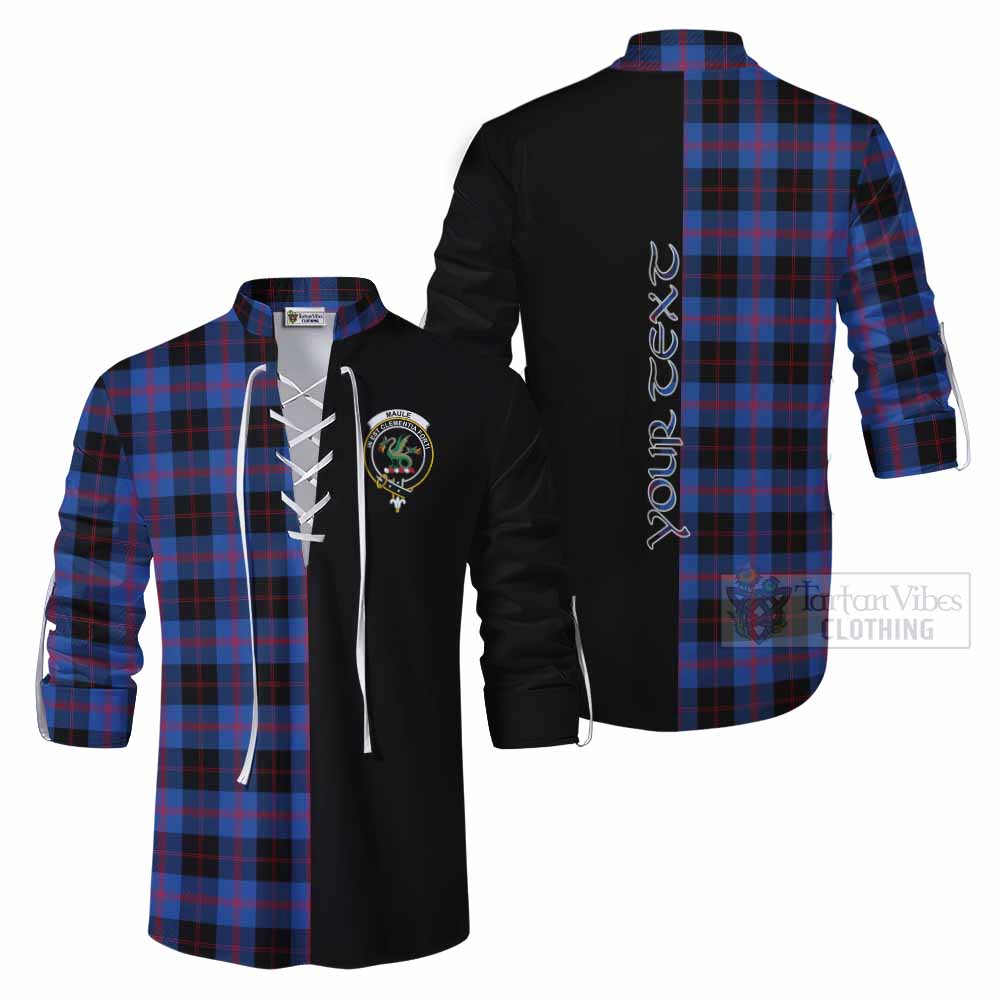 Tartan Vibes Clothing Maule Tartan Ghillie Kilt Shirt with Family Crest and Half Of Me Style