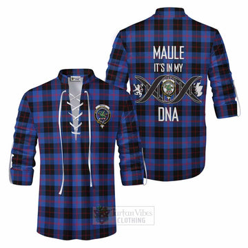 Tartan Vibes Clothing Maule Tartan Ghillie Kilt Shirt with Family Crest DNA In Me Style