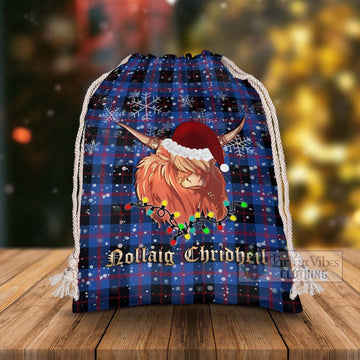 Tartan Vibes Clothing Maule Tartan Christmas Santa's Bag with Highland Cow