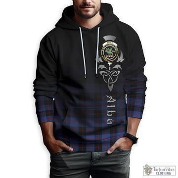 Maule Tartan Hoodie Featuring Alba Gu Brath Family Crest Celtic Inspired