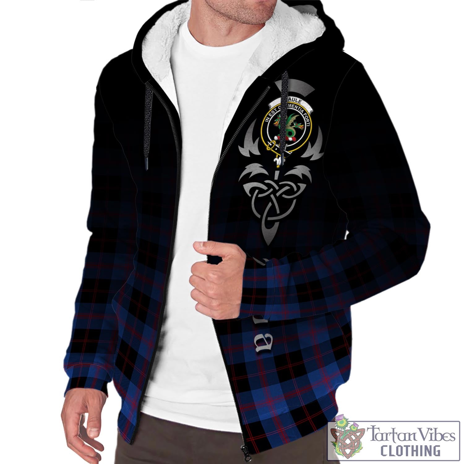 Tartan Vibes Clothing Maule Tartan Sherpa Hoodie Featuring Alba Gu Brath Family Crest Celtic Inspired