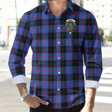 Maule Tartan Long Sleeve Button Up Shirt with Family Crest
