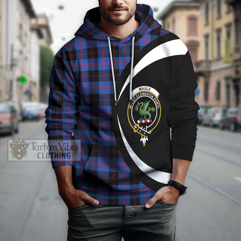 Maule Tartan Hoodie with Family Crest Circle Style Zip Hoodie - Tartan Vibes Clothing