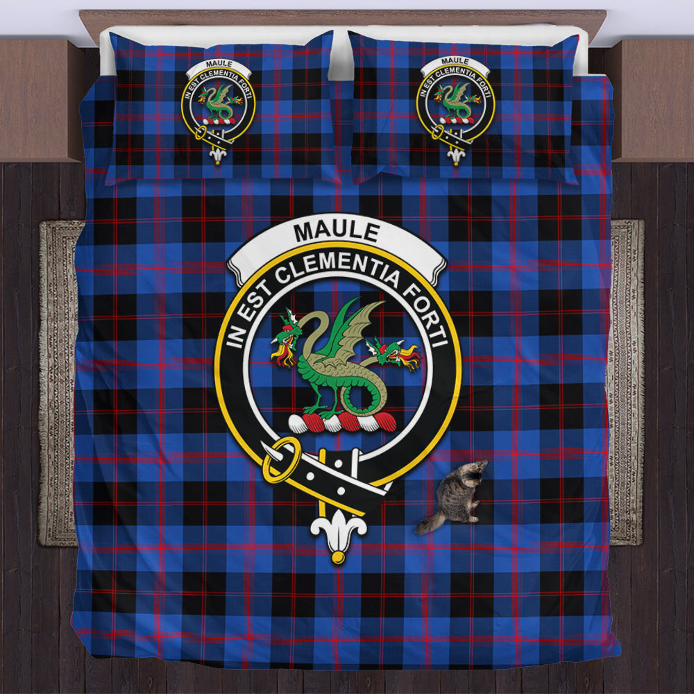 Maule Tartan Bedding Set with Family Crest UK Bedding Set - Tartan Vibes Clothing