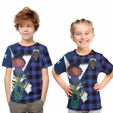 Tartan Vibes Clothing Maule Tartan Family Crest Kid T-Shirt Scottish Thistle Celtic Inspired