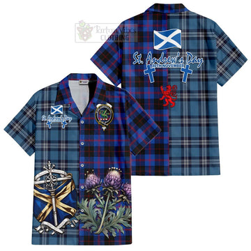 Maule Tartan Hawaiian Shirt Happy St. Andrew's Day Half Tartan Style