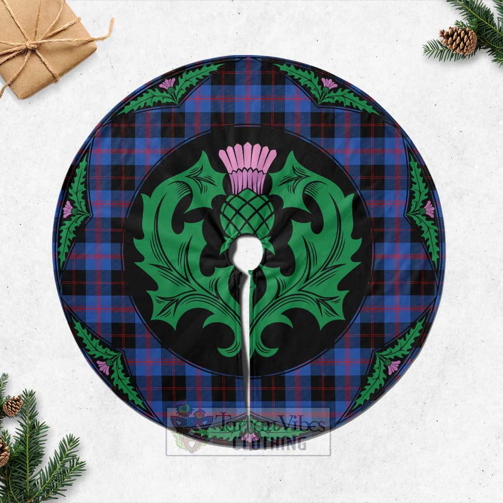 Tartan Vibes Clothing Maule Tartan Christmas Tree Skirt Scottish Thistle Style