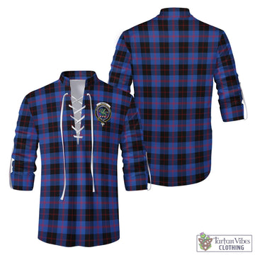 Tartan Vibes Clothing Maule Tartan Men's Scottish Traditional Jacobite Ghillie Kilt Shirt with Family Crest