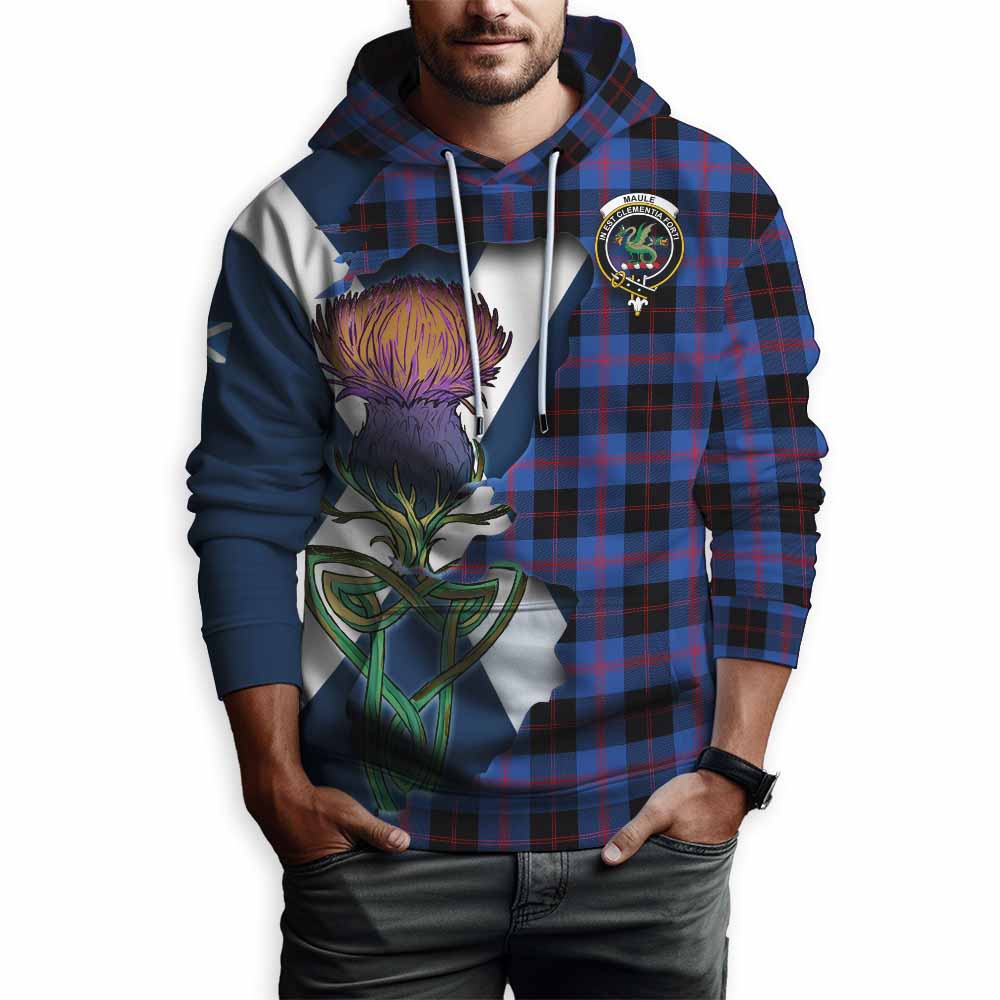 Tartan Vibes Clothing Maule Tartan Family Crest Hoodie Scottish Thistle Celtic Inspired
