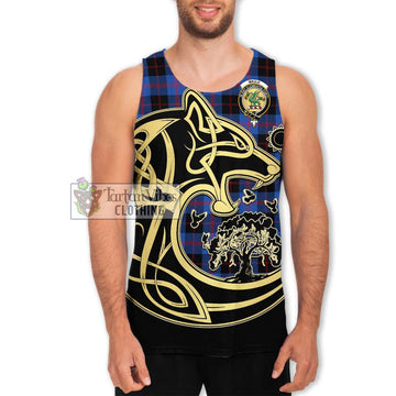 Maule Tartan Men's Tank Top with Family Crest Celtic Wolf Style Men - Tartan Vibes Clothing