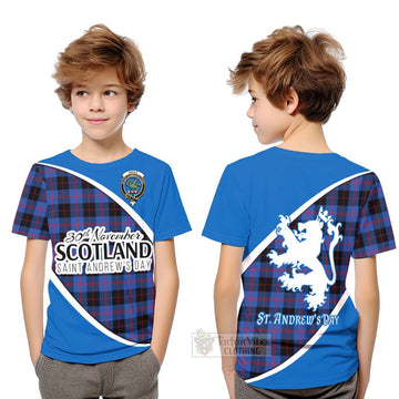 Tartan Vibes Clothing Maule Family Crest Tartan Kid T-Shirt Celebrate Saint Andrew's Day in Style