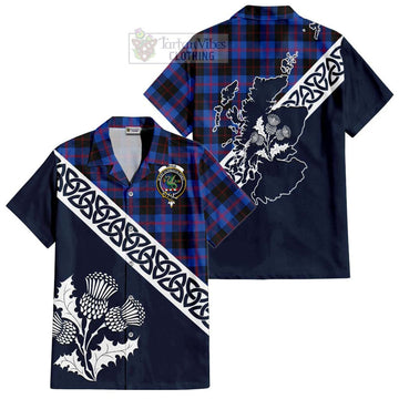 Maule Tartan Hawaiian Shirt Featuring Thistle and Scotland Map