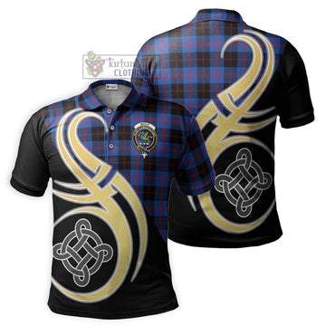 Maule Tartan Polo Shirt with Family Crest and Celtic Symbol Style