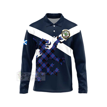 Maule Tartan Lion Rampant Long Sleeve Polo Shirt Proudly Display Your Heritage with Alba Gu Brath and Clan Name