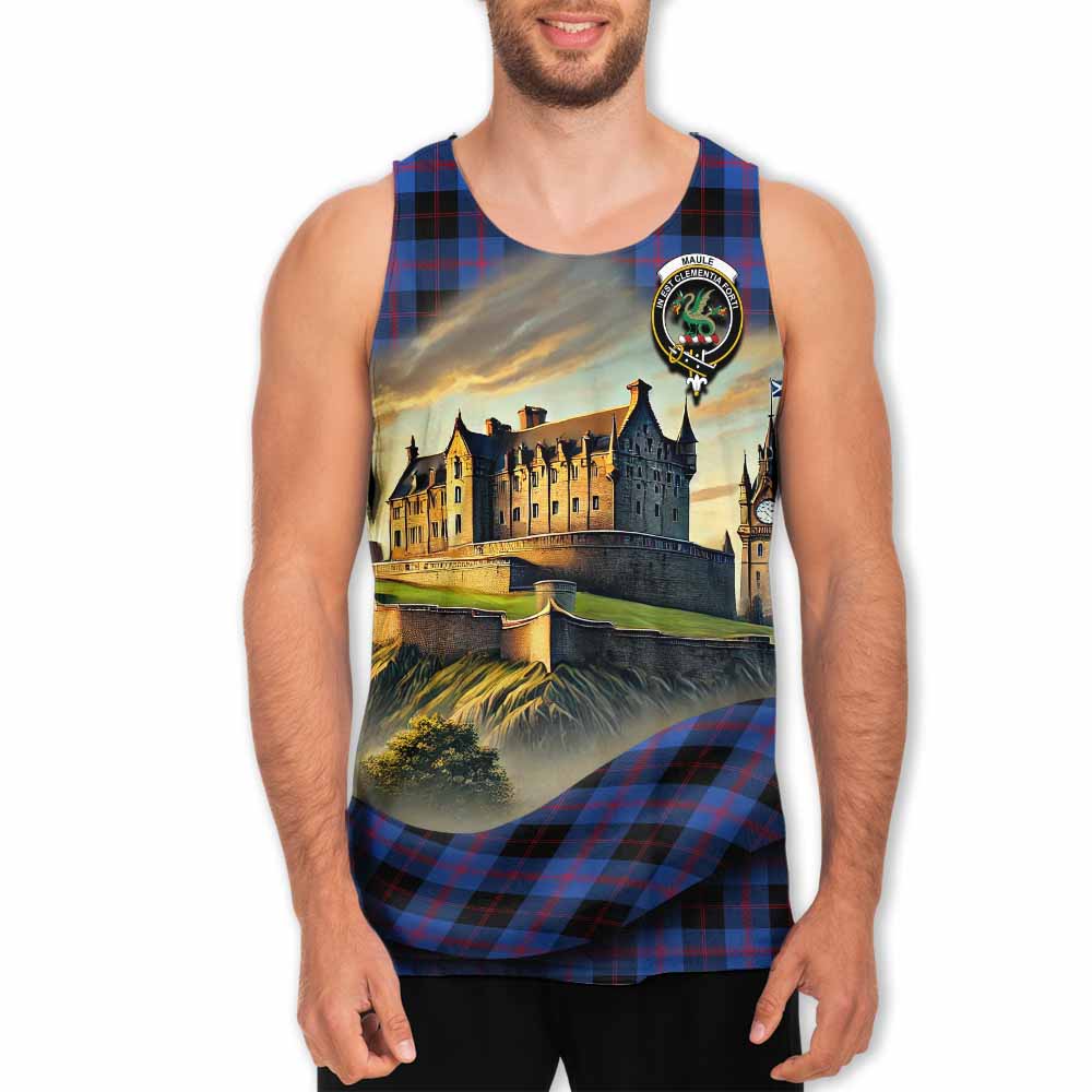 Tartan Vibes Clothing Maule Tartan Family Crest Men's Tank Top with Scottish Ancient Castle Style