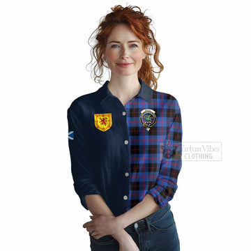 Tartan Vibes Clothing Maule Tartan Women's Casual Shirt Alba with Scottish Lion Royal Arm Half Style