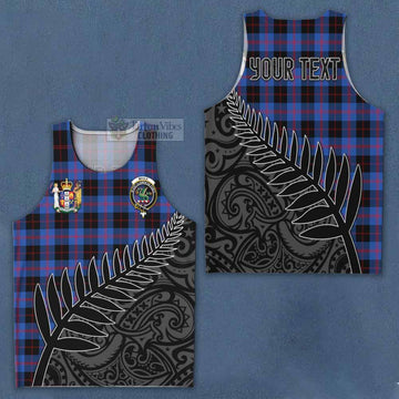 Tartan Vibes Clothing Maule Crest Tartan Men's Tank Top with New Zealand Silver Fern Half Style