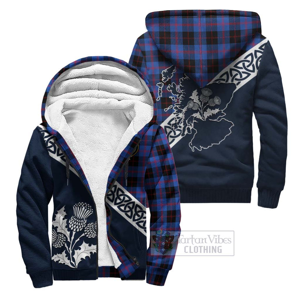 Maule Tartan Sherpa Hoodie Featuring Thistle and Scotland Map Unisex - Tartan Vibes Clothing