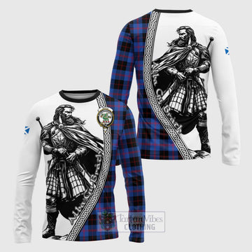 Maule Tartan Clan Crest Long Sleeve T-Shirt with Highlander Warrior Celtic Style