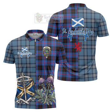 Tartan Vibes Clothing Maule Tartan Zipper Polo Shirt Happy St. Andrew's Day Half Tartan Style