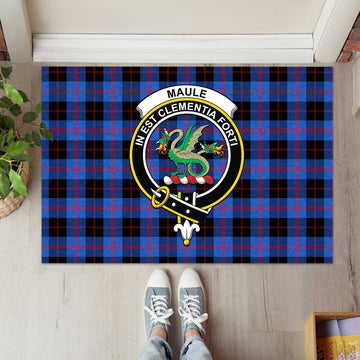 Maule Tartan Rubber Doormat with Family Crest