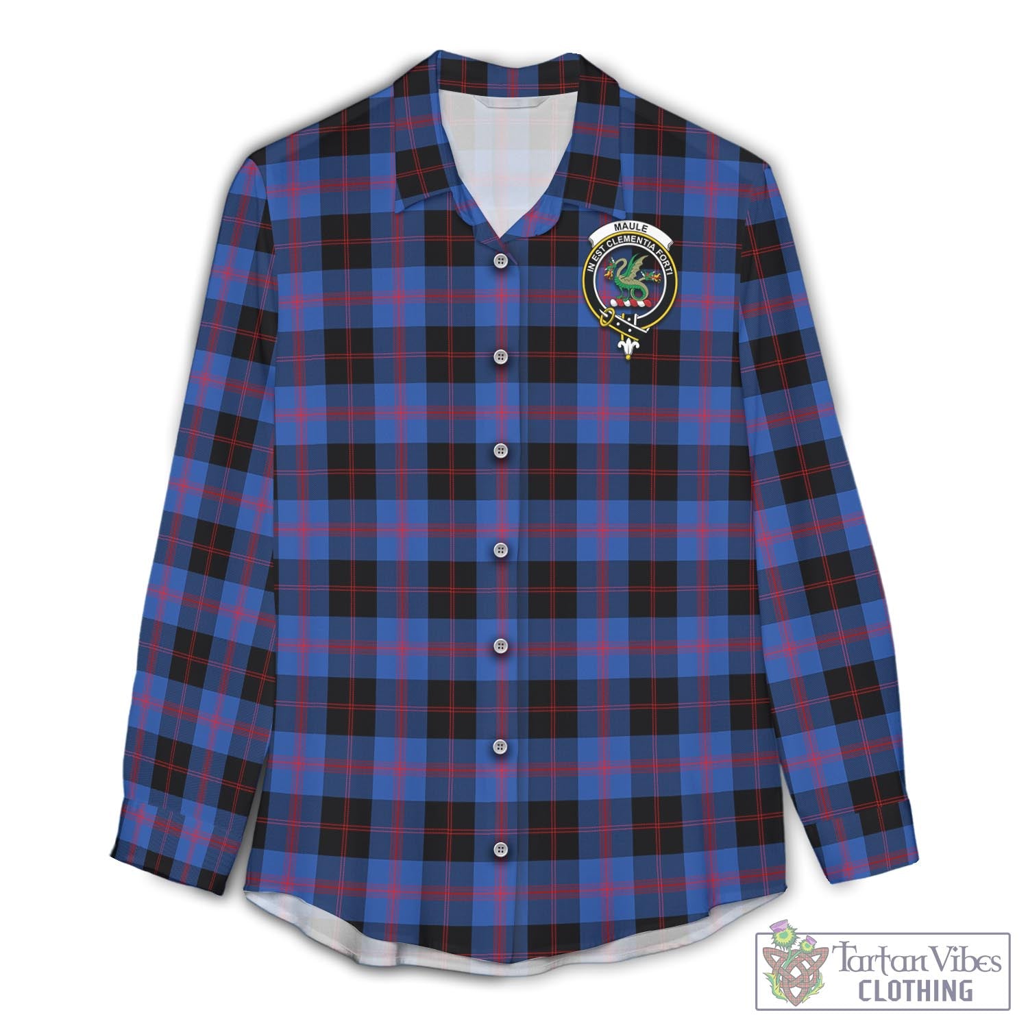 Tartan Vibes Clothing Maule Tartan Womens Casual Shirt with Family Crest
