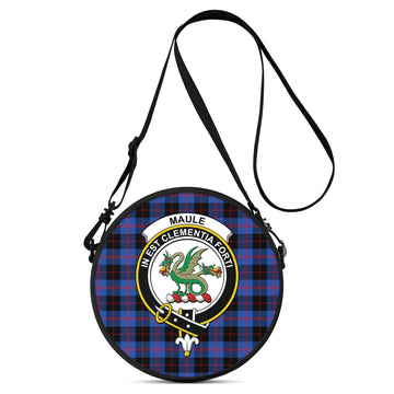 Maule Tartan Round Satchel Bags with Family Crest