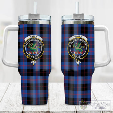 Tartan Vibes Clothing Maule Tartan and Family Crest Tumbler with Handle