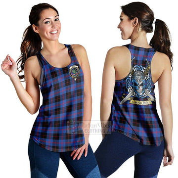 Tartan Vibes Clothing Maule Tartan Women's Racerback Tanks with Family Crest Celtic Skull Style