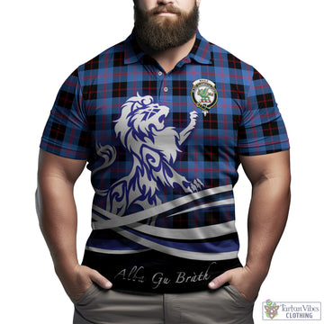 Maule Tartan Polo Shirt with Alba Gu Brath Regal Lion Emblem