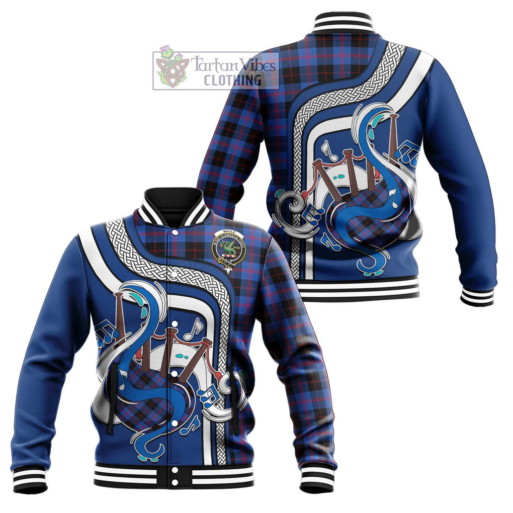 Tartan Vibes Clothing Maule Tartan Baseball Jacket with Epic Bagpipe Style